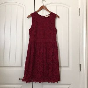 Maroon Lace Dress
